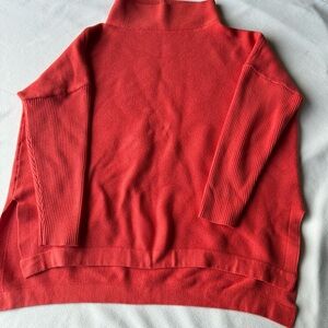 Vibrant Red Turtleneck Sweater with Cozy Fit